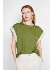 Le Jardin du Lin Koszulka w kolorze khaki rozmiar: 36. Brązowe t-shirty damskie Le jardin du lin, bez wzorów, bez kołnierzyka. Za 78.99 zł.