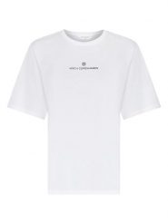 MOSS COPENHAGEN Koszulka "Theana" w kolorze białym rozmiar: L/XL. Białe t-shirty damskie MOSS COPENHAGEN, l, bez wzorów, z bawełny, bez kołnierzyka. Za 64.95 zł.