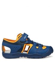 Geox Sandały J Vaniett J455XA 015CE C0659 M Granatowy. Niebieskie sandały chłopięce Geox, ze skóry, bez zapięcia. Za 219.99 zł.
