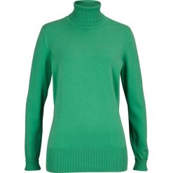Sweter z golfem z dzianiny o gładkim splocie. Czarne golfy damskie bonprix, bez wzorów, z dzianiny, bez ramiączek. Za 79.99 zł.