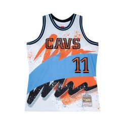 Koszulka NBA Cleveland Cavaliers Zydrunas Ilgauskas Hyper Hoops 1997/98. Białe bluzki damskie Mitchell & Ness, bez wzorów, sportowe, bez kołnierzyka, bez ramiączek. Za 603.50 zł.