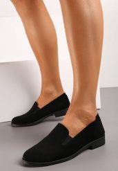 Czarne Eleganckie Mokasyny z Ekozamszu Wiallara. Czarne mokasyny damskie Renee. Za 59.99 zł.