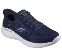Buty sportowe Sneakersy męskie, Slip-Ins: Bounder 2.0 - Emerged. Niebieskie buty sportowe na co dzień męskie Skechers, z materiału, bez zapięcia, trekkingowe. Za 399.99 zł.