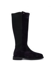 Tommy Hilfiger Kozaki Enamel Flag Suede High Chelsea FW0FW09574 Granatowy. Niebieskie kozaki damskie Tommy Hilfiger, ze skóry, bez obcasa, na płaskiej podeszwie. Za 849.99 zł.