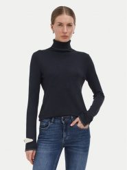 Liu Jo Golf WF6013 MS49I Granatowy Slim Fit. Niebieskie golfy damskie Liu Jo, l, bez wzorów, z wiskozy, bez ramiączek. Za 429.99 zł.