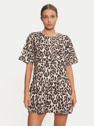 Gina Tricot Sukienka codzienna 24447 Brązowy Regular Fit. Brązowe sukienki damskie Gina Tricot, na co dzień, s, bez wzorów, z syntetyku, bez kołnierzyka, bez ramiączek, proste. Za 119.99 zł.