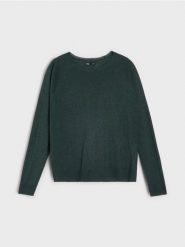 Sweter z metalizowaną nitką - zielony. Zielone swetry klasyczne damskie Sinsay, l, bez kołnierzyka. Za 39.99 zł.