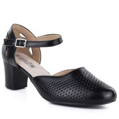 Czółenka damskie sandały z paskiem czarne Unisoft 9941. Czarne sandały damskie Unisoft, bez wzorów, ze skóry ekologicznej, bez obcasa. Za 139.99 zł.