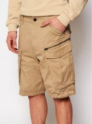G-Star Raw Szorty materiałowe Rovic D08566-5126-239 Beżowy Relaxed Fit. Brązowe szorty męskie G-Star, bez wzorów, z bawełny, retro. Za 313.99 zł.