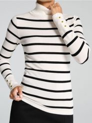 Sweter z golfem - wielobarwny. Golfy damskie Sinsay, l, bez wzorów, bez ramiączek. Za 39.99 zł.