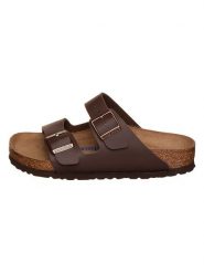 Birkenstock Klapki "Arizona" w kolorze brązowym rozmiar: 39. Brązowe klapki damskie Birkenstock, bez wzorów, bez obcasa. Za 371.59 zł.