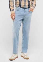 Męskie Spodnie Jeansowe Mustang Style Denver Tapered Denim Blue 1017436 5000 314. Niebieskie spodnie materiałowe męskie Mustang, bez wzorów, z denimu. Za 179.99 zł.