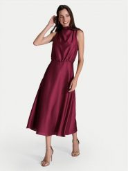 Swing Sukienka koktajlowa 5AI13700 Bordowy Regular Fit. Czerwone sukienki damskie Swing, bez wzorów, z syntetyku, wizytowe, bez kołnierzyka, bez ramiączek. Za 519.99 zł.