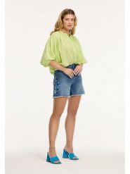 SHIWI Bluzka "Evelyn" w kolorze jasnozielonym rozmiar: L/XL. Zielone bluzki damskie SHIWI, l, bez wzorów, z bawełny, bez kołnierzyka, bez ramiączek. Za 105.63 zł.