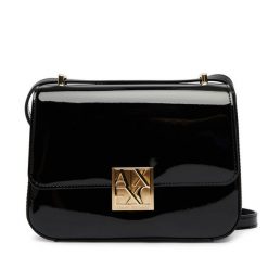 Torebka Armani Exchange. Czarne listonoszki damskie Armani Exchange, bez wzorów, bez dodatków. Za 599.99 zł.