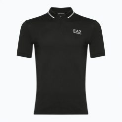 Koszulka męska EA7 Emporio Armani Golf Pro Polo. Czarne koszulki polo męskie EA7 Emporio Armani, l, bez wzorów, z elastanu, bez ramiączek. Za 389.99 zł.