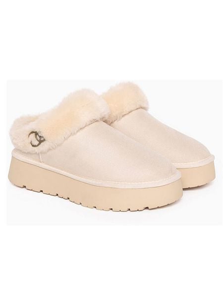 ISLAND BOOT Botki "Insha" w kolorze kremowym rozmiar: 39. Brązowe botki damskie Island Boot, z materiału, bez obcasa, na platformie, bez zapięcia. Za 187.52 zł.