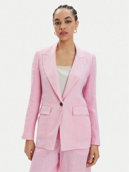 Marella Marynarka Afro 2413041094 Różowy Regular Fit. Czerwone marynarki i żakiety damskie Marella, bez wzorów, ze lnu. Za 1,399.00 zł.