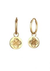 Elli Kolczyki Creole Damski Kwiat 925 Sterling Silver 1 ct. Szare kolczyki damskie Elli, srebrne. Za 233.99 zł.