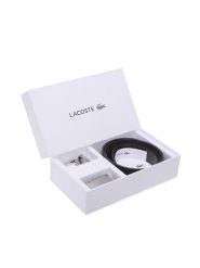 Lacoste Pasek RC4060 Czarny. Czarne paski męskie Lacoste, bez wzorów, ze skóry. Za 439.99 zł.