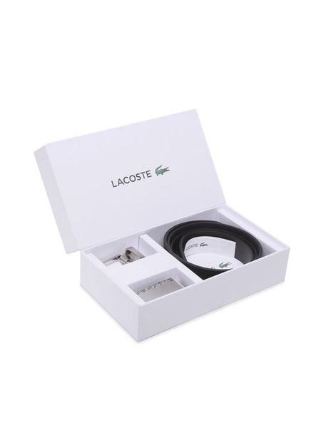 Lacoste Pasek RC4060 Czarny. Czarne paski męskie Lacoste, bez wzorów, ze skóry. Za 439.99 zł.