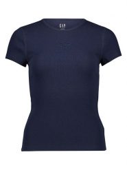 GAP Koszulka w kolorze granatowym rozmiar: XL. Niebieskie bluzki damskie GAP, xl, bez wzorów, prążkowane, bez kołnierzyka, bez ramiączek. Za 69.95 zł.