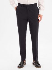 BOSS Męskie spodnie z wełny dziewiczej Baukasten - H-Gio-MM-C-NF Mężczyźni Slim Fit niebieski jednolity, 48. Niebieskie spodnie materiałowe męskie Boss, bez wzorów, z wełny. Za 599.95 zł.