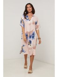 Le Monde du Lin Lniana sukienka w kolorze jasnoróżowo-niebieskim rozmiar: 34/36. Różowe sukienki damskie Le Monde du Lin, bez wzorów, ze lnu, bez kołnierzyka, bez ramiączek, midi. Za 165.99 zł.