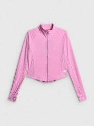 4F Bluza treningowa slim szybkoschnąca damska - różowa M. Czerwone bluzy sportowe damskie 4f, m, bez wzorów, ze skóry. Za 199.99 zł.