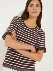 More & More Koszulka Kobiety Bawełna brązowy, 46. Brązowe t-shirty damskie MORE & MORE, bez wzorów, z bawełny, bez kołnierzyka. Za 169.95 zł.