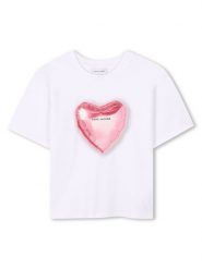 Marc Jacobs T-Shirt W60545 Biały Regular Fit. Białe koszulki dziewczęce MARC JACOBS, bez wzorów, z bawełny, bez ramiączek. Za 199.99 zł.