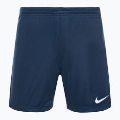 Spodenki piłkarskie damskie Nike Dri-FIT Park III Knit Short. Niebieskie szorty damskie Nike, bez wzorów, sportowe. Za 60.00 zł.