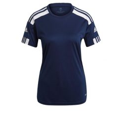 Koszulka damska adidas Squadra 21 Jersey. Białe bluzki damskie Adidas, xs, bez wzorów, z jersey, sportowe, bez kołnierzyka, bez ramiączek. Za 69.00 zł.