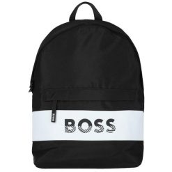 Plecak, BOSS Logo Backpack J20366-09B, pojemność: 15 L. Czarne plecaki damskie Boss, bez wzorów. W wyprzedaży za 358.40 zł.