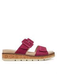 Caprice Klapki 9-27206-44 Różowy. Czerwone klapki damskie Caprice, bez wzorów, ze skóry, bez obcasa. Za 168.99 zł.