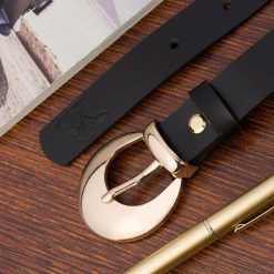 Pasek skórzany BELTIMORE r.90-105 cm O06 czarny. Czarne paski damskie bez wzorów. Za 49.99 zł.