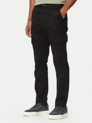 Calvin Klein Spodnie materiałowe Refined LV04LC619G Czarny Regular Fit. Czarne spodnie materiałowe męskie CALVIN KLEIN, bez wzorów, z bawełny. Za 409.99 zł.