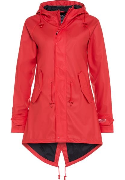 Płaszcz przeciwdeszczowy BMS Unisex 100% wodoodporny. Czerwone płaszcze damskie BMS, s, bez wzorów, z materiału, eleganckie. Za 476.32 zł.