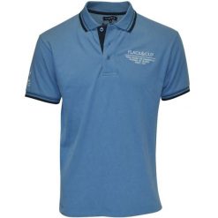 Koszulka polo do jazdy konnej Flags&Cup Capto. Niebieskie koszulki polo męskie FLAGS&CUP, na lato, m, bez wzorów, z bawełny, bez ramiączek. Za 240.50 zł.