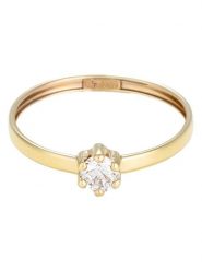 OR ÉCLAT Złoty pierścionek "Her" z cyrkonią rozmiar: 58. Żółte pierścionki damskie Or Éclat, z cyrkonią, złote. Za 347.99 zł.