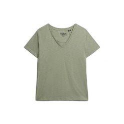 Damska koszulka z dekoltem w szpic Superdry Slub Emb de Studios. Czarne t-shirty damskie Superdry., xl, bez wzorów, bez kołnierzyka. Za 150.20 zł.
