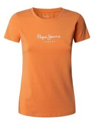 Pepe Jeans Koszulka "New Virgina" w kolorze pomarańczowym rozmiar: XS. Pomarańczowe bluzki damskie Pepe Jeans, xs, bez wzorów, z jeansu, bez kołnierzyka, bez ramiączek. Za 87.95 zł.