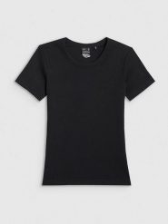 4F Koszulka w kolorze czarnym rozmiar: S. Czarne bluzki damskie 4f, s, bez wzorów, bez kołnierzyka, bez ramiączek. Za 37.03 zł.