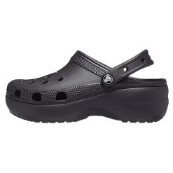 Klapki damskie Crocs CLASSIC PLATFORM CLOG. Czarne klapki damskie Crocs, bez wzorów, bez obcasa. W wyprzedaży za 161.97 zł.