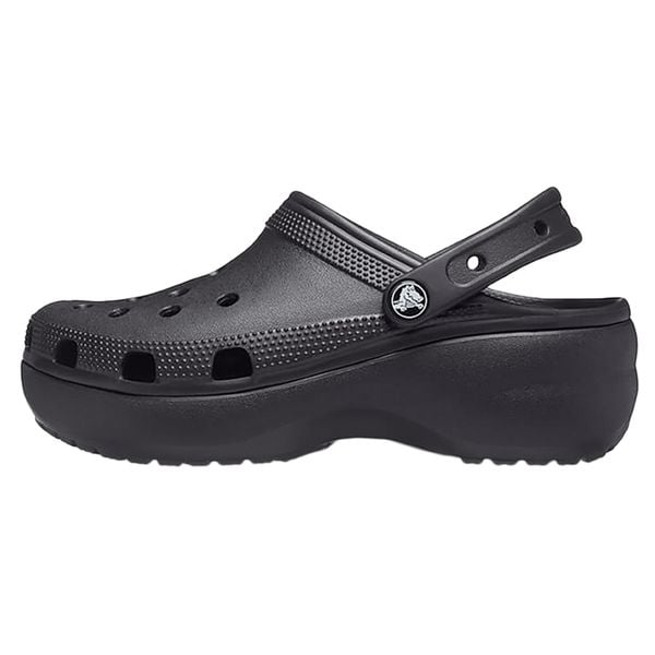 Klapki damskie Crocs CLASSIC PLATFORM CLOG. Czarne klapki damskie Crocs, bez wzorów, bez obcasa. W wyprzedaży za 161.97 zł.
