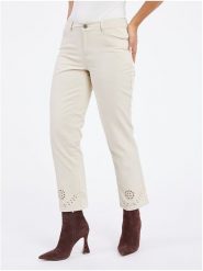 Orsay Dżinsy - Slim fit - w kolorze kremowym rozmiar: 34. Brązowe jeansy damskie ORSAY. Za 52.67 zł.