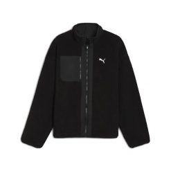 Męska dwustronna kurtka hybrydowa z dzianiną typu baranek PUMA Black. Czarne kurtki męskie Puma, m, bez wzorów, z dzianiny, sportowe, bez kaptura. Za 479.00 zł.