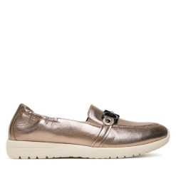 Półbuty Caprice. Brązowe półbuty damskie Caprice, bez wzorów, bez obcasa, na płaskiej podeszwie. Za 369.99 zł.