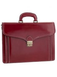 ORE10 Skórzana aktówka "Napoli" w kolorze bordowym - 41 x 31 x 18 cm rozmiar: onesize. Czerwone aktówki damskie ORE10, z materiału. Za 304.99 zł.