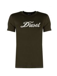 Diesel T-Shirt "Sily" | A10654-RGRAI | Mężczyzna | Wojskowa Zieleń. Zielone t-shirty męskie Diesel, m, bez wzorów, z bawełny, bez kołnierzyka. W wyprzedaży za 129.00 zł.